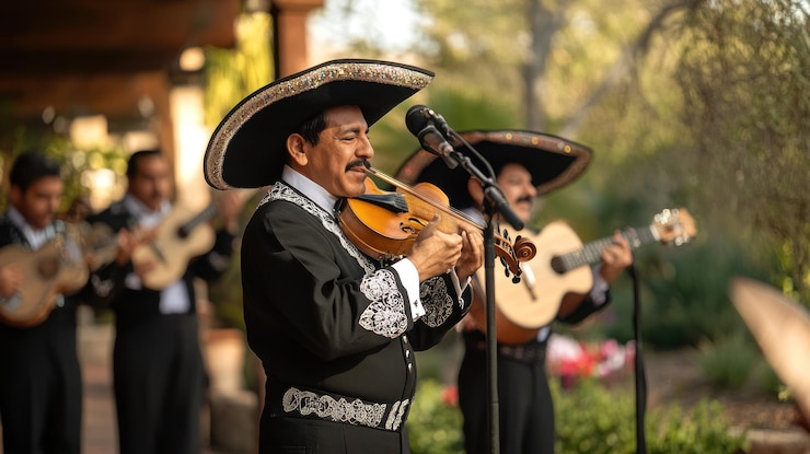Foto un violinista de mariachi en una actuación