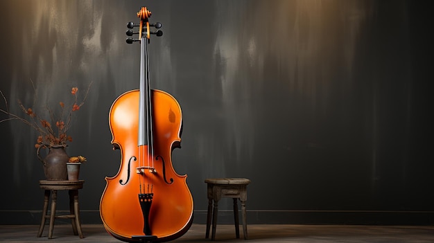 violino com fundo preto