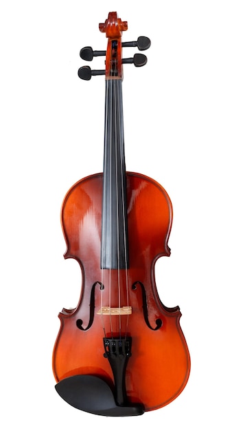 Foto violino de madeira clássico isolado em branco