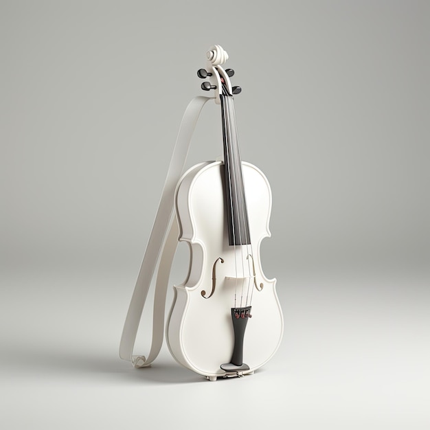 Violino e estojo branco minimalista