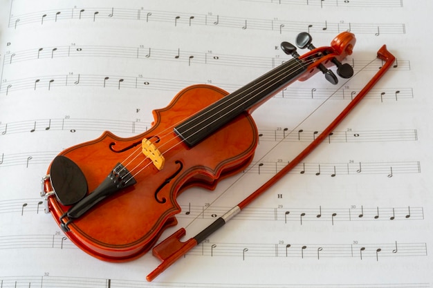 Violino em papel de nota