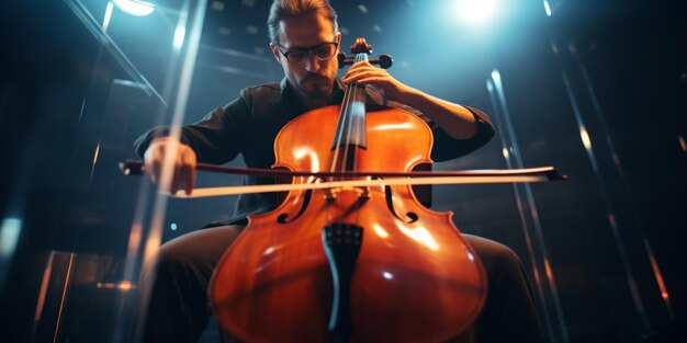 violonchelista tocando el violonchelo IA generativa