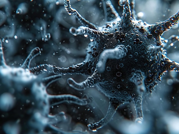 Viren Bakterien Keime Mikroskopische Ansicht 3D-Rendering