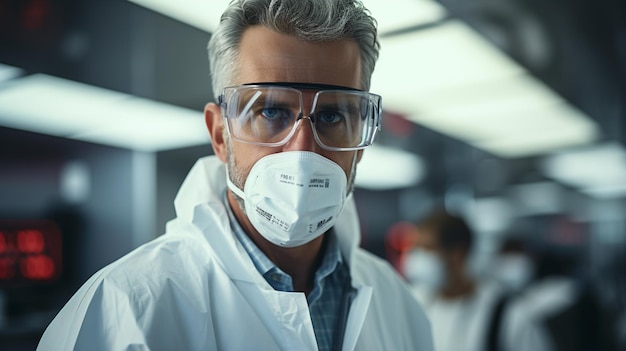 Virenschutzarzt mit OP-Maske