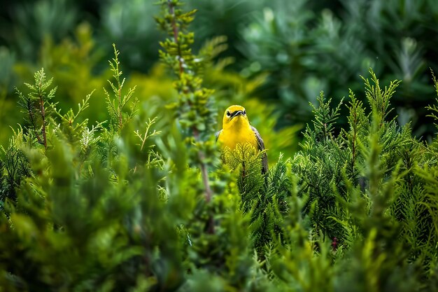 Foto un vireo en un arbusto denso