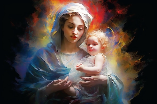 Virgen del Carmen Santísima Virgen María Fe Biblia teología Madre de Dios Cristianismo Carmelo Madre de Jesucristo Una de las figuras centrales de la cultura europea y mundial IA generativa