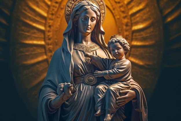 Virgen del Carmen Santísima Virgen María Fe Biblia teología Madre de Dios Cristianismo Carmelo Madre de Jesucristo Una de las figuras centrales de la cultura europea y mundial IA generativa