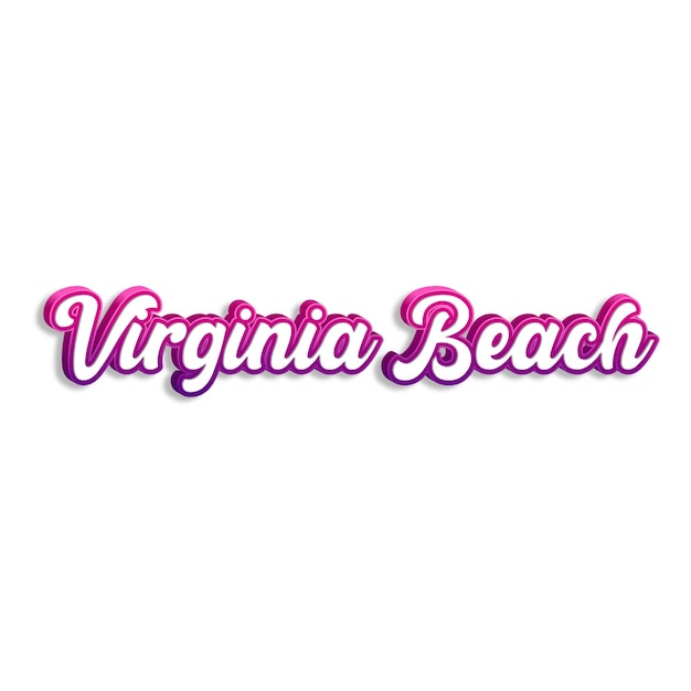 VirginiaBeach tipografia 3d design amarelo rosa branco fundo foto jpg