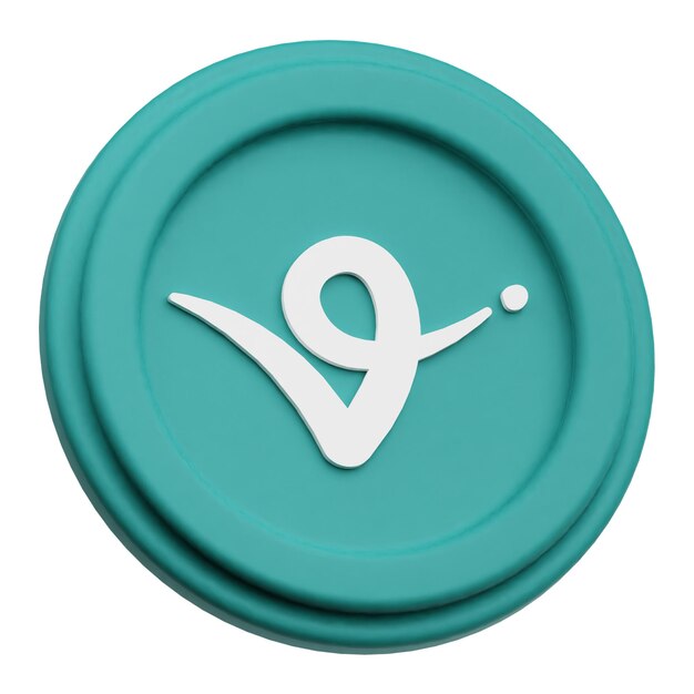 virtual protocol crypto token 3d icon isolated on the white background