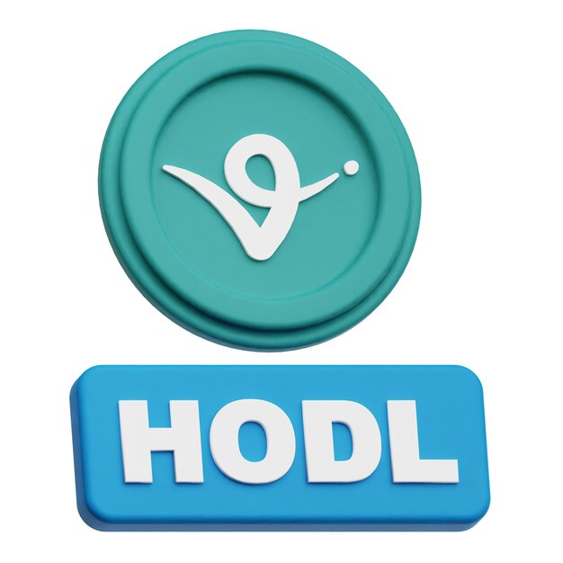 virtual protocol crypto token 3d icon isolated on the white background