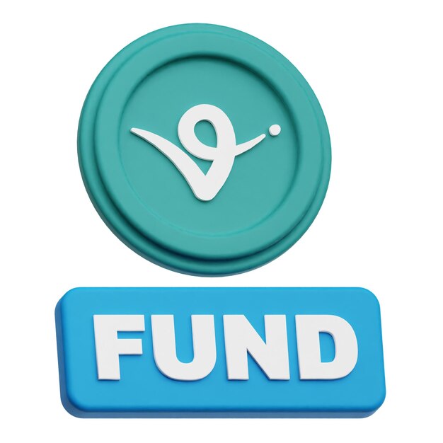 virtual protocol crypto token 3d icon isolated on the white background