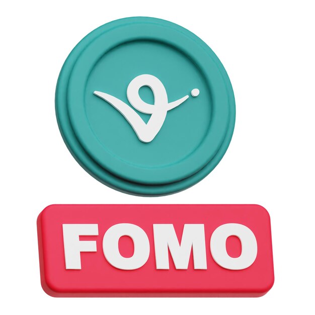 virtual protocol crypto token 3d icon isolated on the white background