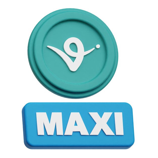virtual protocol crypto token 3d icon isolated on the white background
