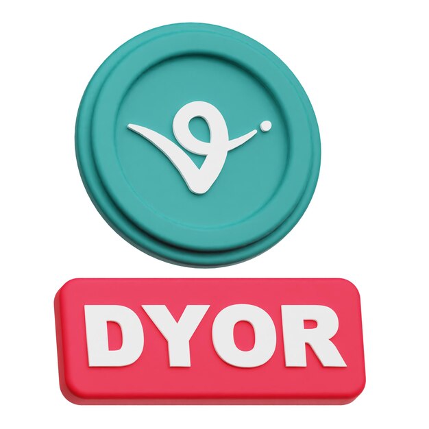 virtual protocol crypto token 3d icon isolated on the white background