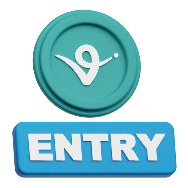 virtual protocol crypto token 3d icon isolated on the white background