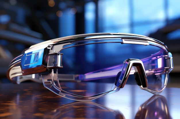Virtual-Reality-Brille auf Tisch, generative KI