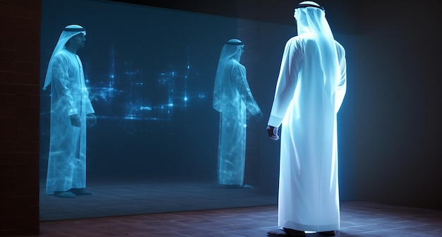 Virtual Reality-Erfahrung mit einem arabischen Saudi-Mann in Thobe