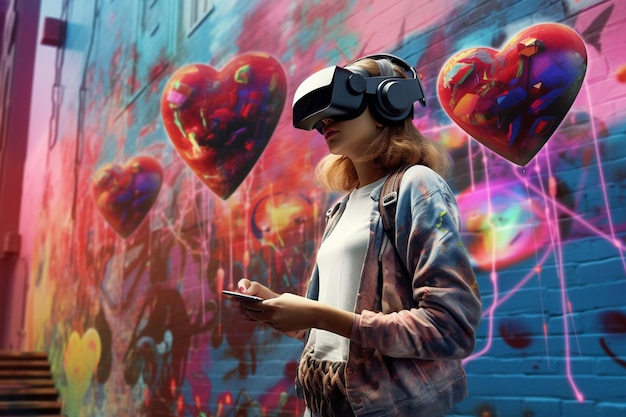 Virtual-Reality-Graffiti, die von Liebe inspiriert sind
