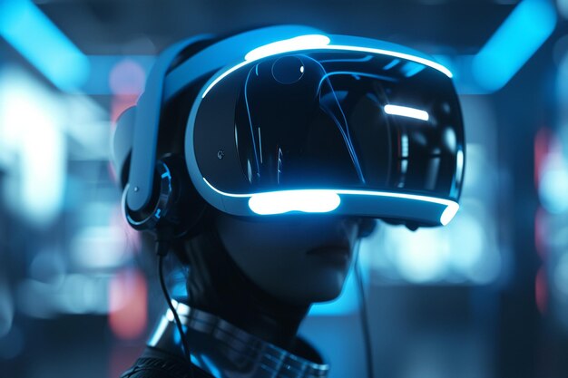 Virtual-Reality-Headset mit immersiver Spiele-Experienz