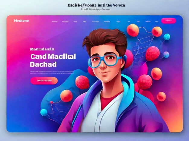 Virtual Reality Isometric Concept Augmented Reality Landing Page Template with Glasses and Character Website Layout Fácil de editar e personalizar ilustração vetorial