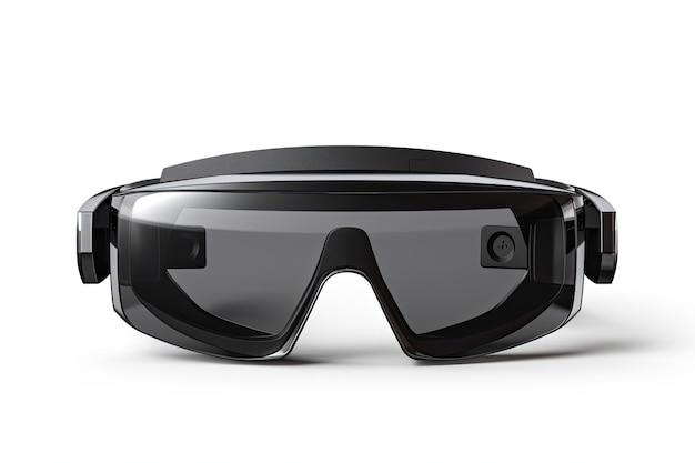 Virtuelle Realität schwarzes Glas isoliert auf weißem Hintergrund