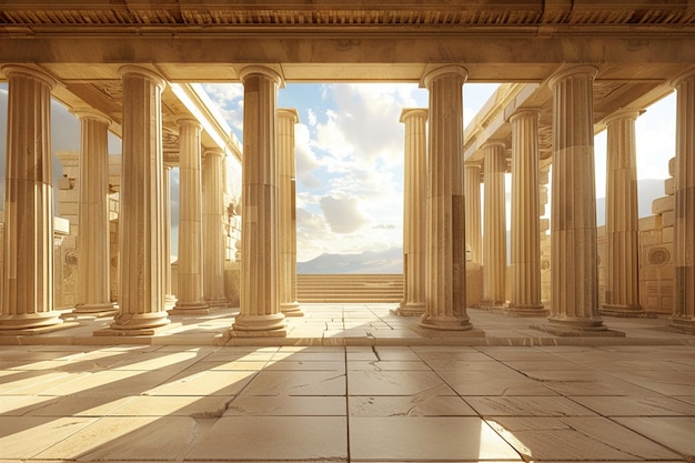 Foto virtuelle realität simulation der antiken griechischen zivilisation