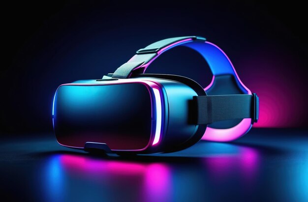 Virtuelle Realitätsbrille auf dunklem Hintergrund
