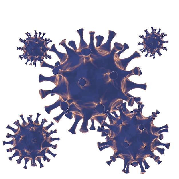 Vírus 3D Ilustração 3D da Doença do Vírus Corona