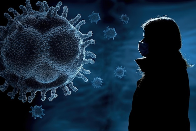 Virus agente infeccioso no celular bacteria influenza responsable cepa de gripe peligrosa pandemia Microscopio enfermedad del virus de la corona Virus en el organismo infectado epidemia de enfermedad viral