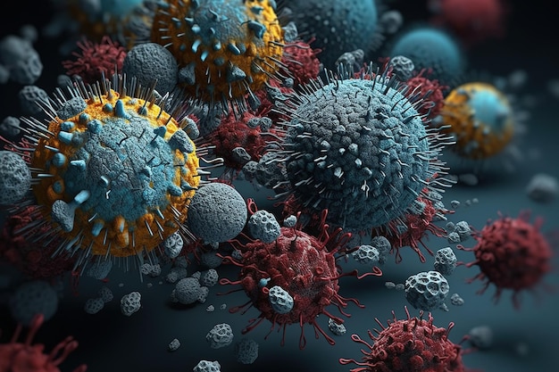 Virus agente infeccioso no celular bacteria influenza responsable cepa de gripe peligrosa pandemia Microscopio enfermedad del virus de la corona Virus en el organismo infectado epidemia de enfermedad viral