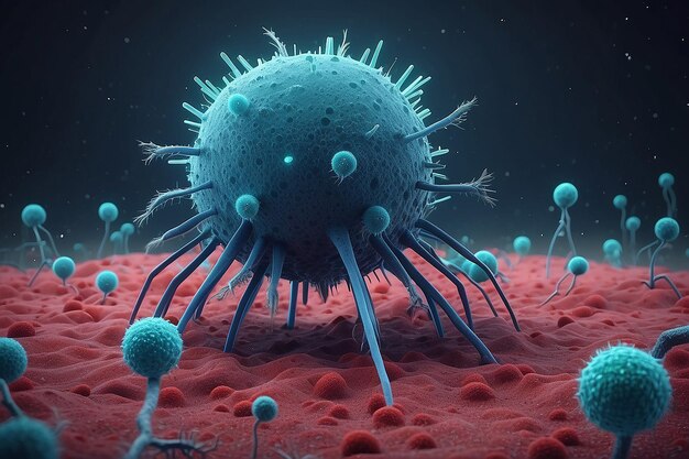 Foto el virus bacteriano ataca a los bacteriófagos el micro-mundo 3d