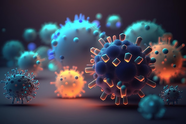 Virus células Antecedentes Enfermedad viral epidemia Generativo Ai