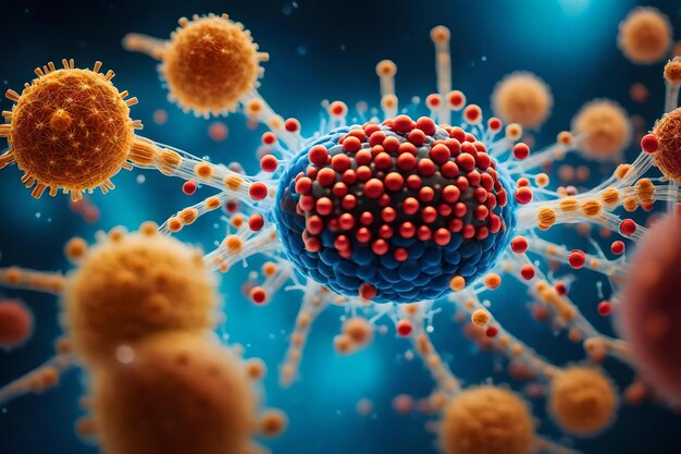 Foto un virus está en el cuerpo de un virus.