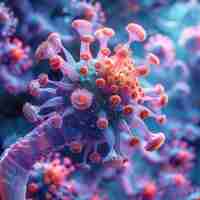 Foto un virus fantástico en primer plano sus tonos vibrantes eclipsando un mundo microscópico 169