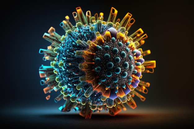 Virus gripe enfermedad Epidemia pandemia infección Enfermos amenaza para la humanidad peligro Corona medicina microbiología Bacteria genes tensión peligrosa enfermedad respiratoria IA generativa