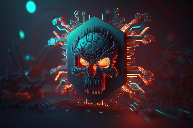 Virus informático Fondo Malware Ransomware Spam Phishing Hackeado o Attact Computer Generative Ai