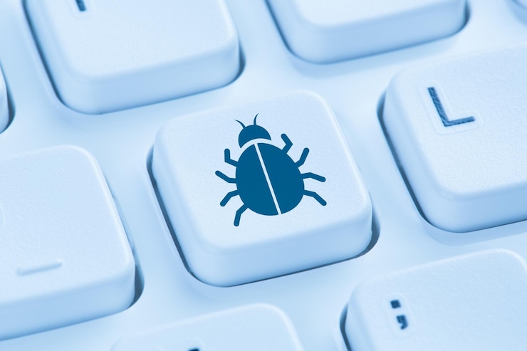 Foto virus informático troyano red seguridad azul internet teclado