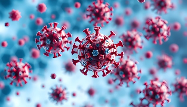 Virus microscópico de cerca
