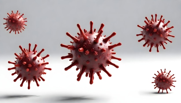 Foto un virus rojo y rosa se muestra en esta foto