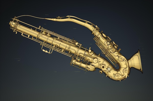 Visão 3D de um instrumento musical