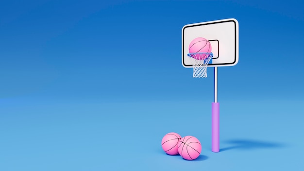 Foto visão 3d dos fundamentos do basquete