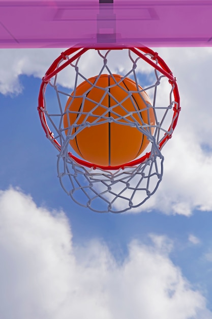 Foto visão 3d dos fundamentos do basquete