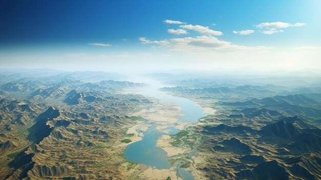 Foto visão aérea de alta altitude do paquistão balochistan também romanizado como baluchistan e baluchistan