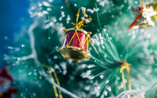 Foto visão aproximada das vibrações da decoração de natal