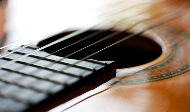 Visão de ângulo alto da guitarra