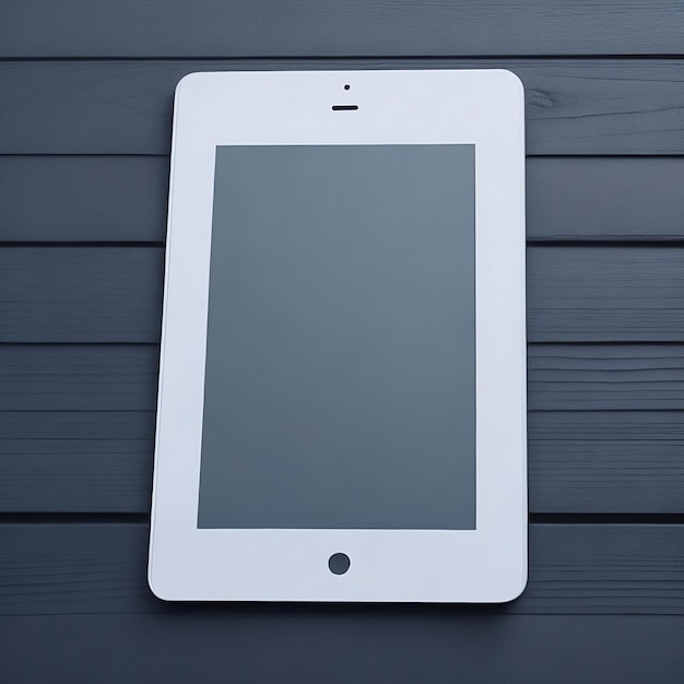 Visão em perspectiva em tela de tablet digital branca em branco com espaço para logotipo de marca ou web