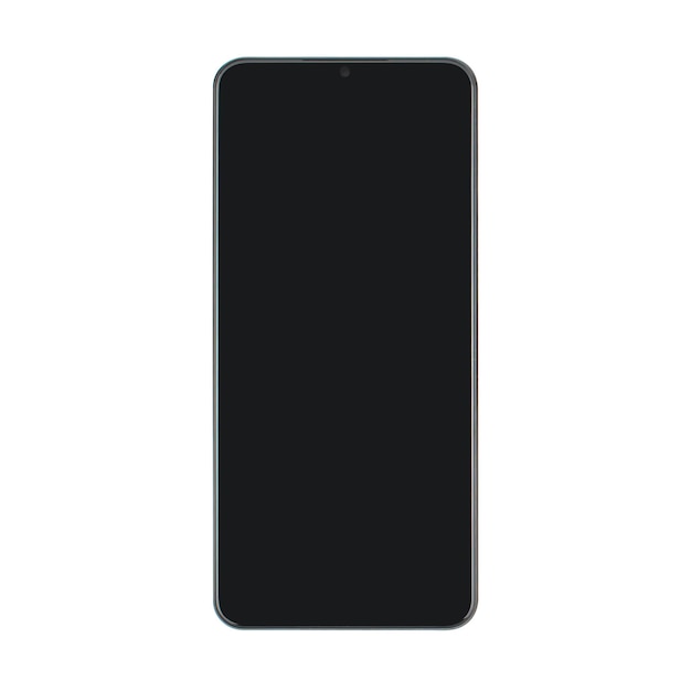 visão frontal da tela do telefone isolada em fundo branco