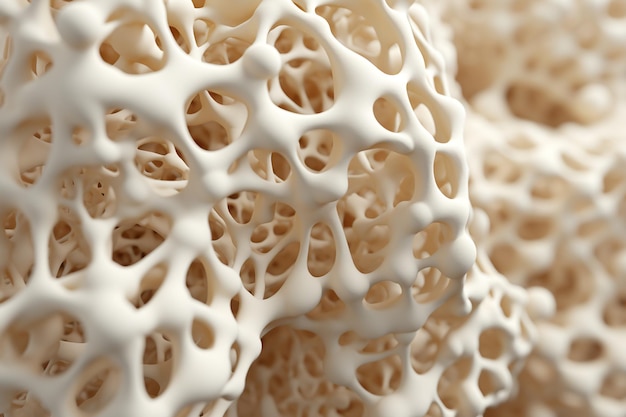 Foto visão macro da estrutura óssea