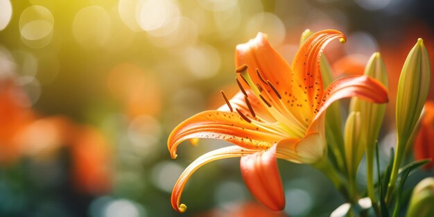 Visão macro de uma deslumbrante flor de lírio