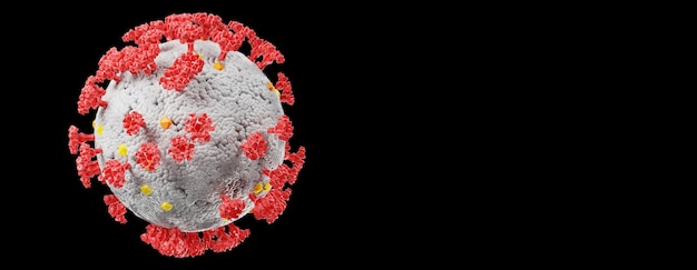 Visão microscópica das células do vírus da gripe 3D ilustração médica